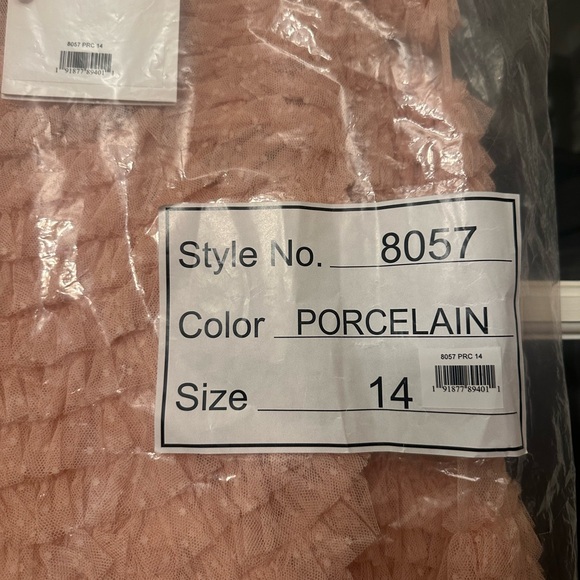 ✔️62B BNWT MAC DUGGAL Pink Tiered Ruffle Trim Long Sleeve Midi Dress - Picture 6 of 9